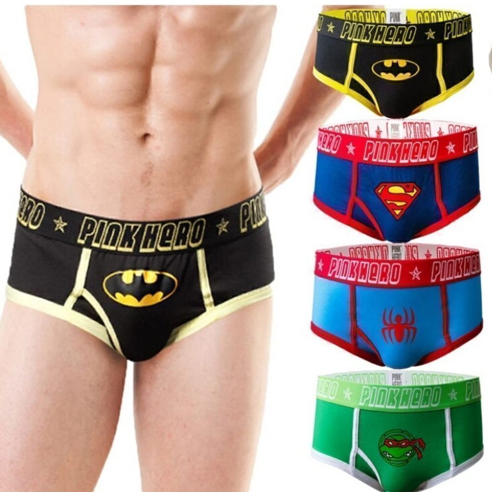 New Men's  Briefs Superhero Lovers Batman + Cotton Superman 4 Pack 2XL